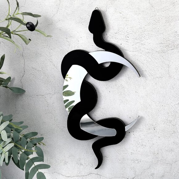 Other - New Black Snake & Crescent Moon Mirror, Gothic Boho Wall Decor for Home & Office